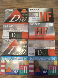 8 Blank Audio Cassette Tapes