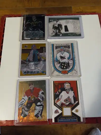 For sale. Hockey Cards Goalies Autographed,Jersey Cards Salo,Nabokov,Turco. Cards are in near mint c...