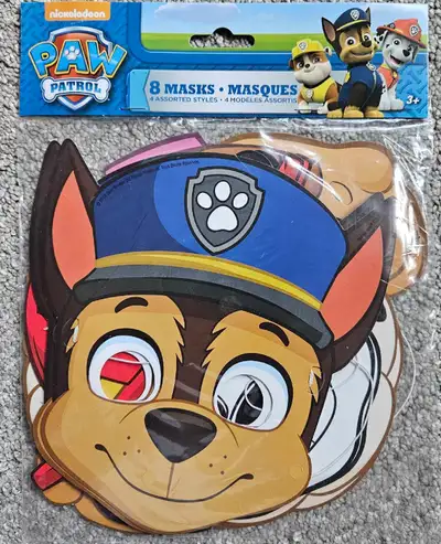 Get ready to party with this Paw Patrol themed decoration set! It includes 8 assorted masks and 3 ha...