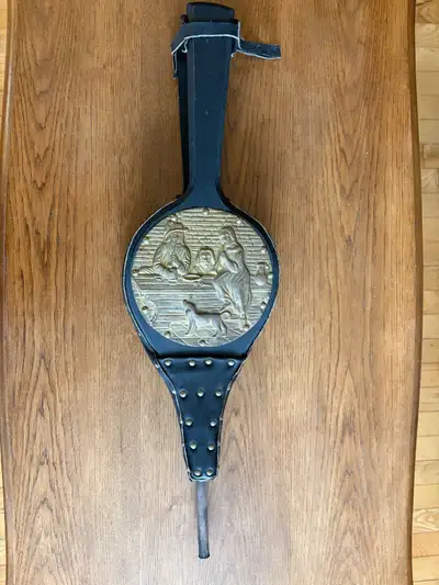 Antique Dutch fireplace or wood stove bellows, View more