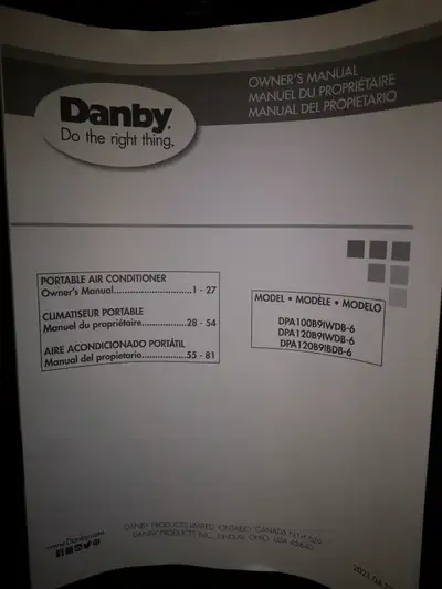 Top of the Line Danby portable air conditioner. Black, mint shape, used for only 2 weeks. Asking onl...