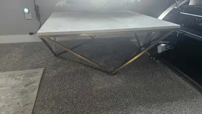 real.marble coffee table gold base modern, View more