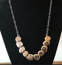 Silpada Still Shining Textured 10 Link Disc .925 S/S Necklace.