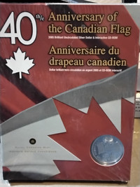 2005 Canada 40th Anniv of the Canadian Flag $1 with CD - Silver