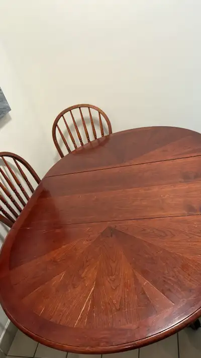 Real wood dining room table, View more