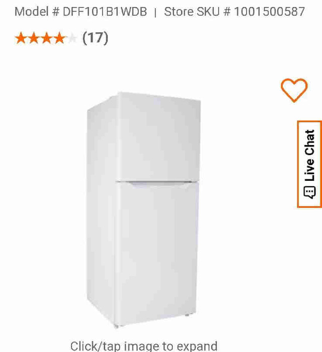 USED Danby refrigerator -10.1 cu f apartment size in Refrigerators in City of Toronto