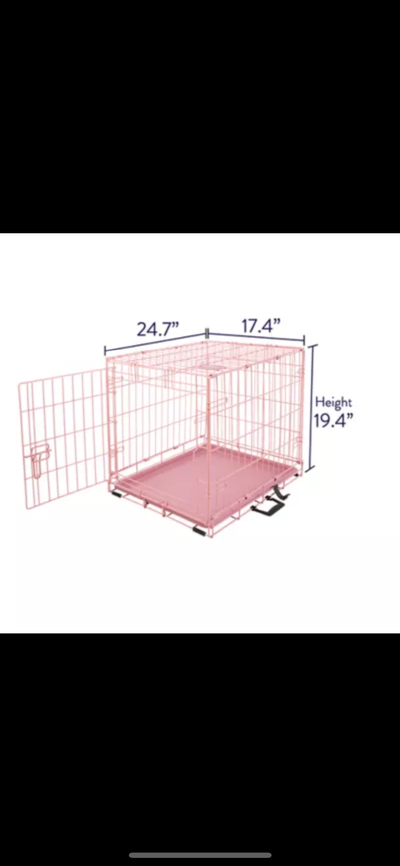Small Pink Folding Dog Crate, View more
