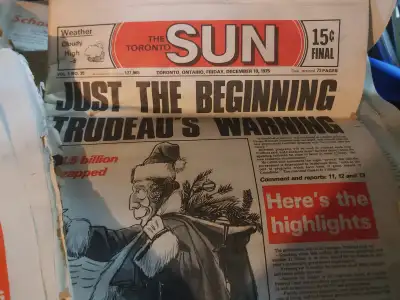 Old newspapers- Toronto Sun and Toronto Star, View more