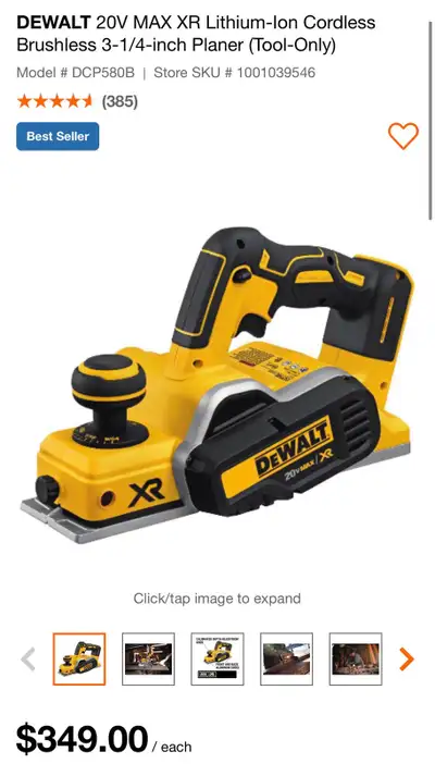 BRAND NEW IN BOX-DeWalt 20V MAX Planer, View more