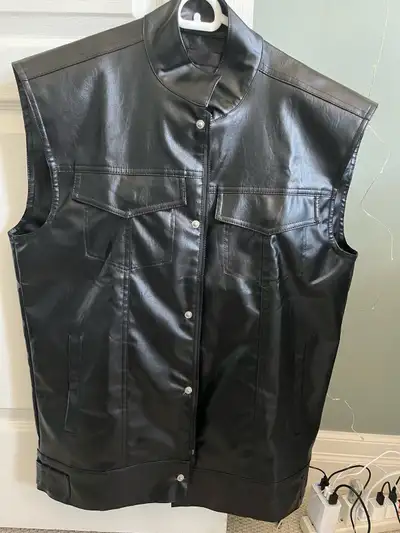 Motorcycle leather vest , View more
