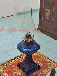 Antique Cobalt Blue Oil Lamp