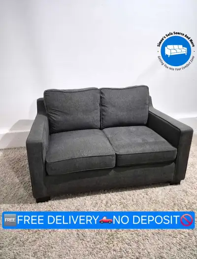 FREE DELIVERY Affordable Small Dark Gray 2 Seater/Loveseat Sofa, View more