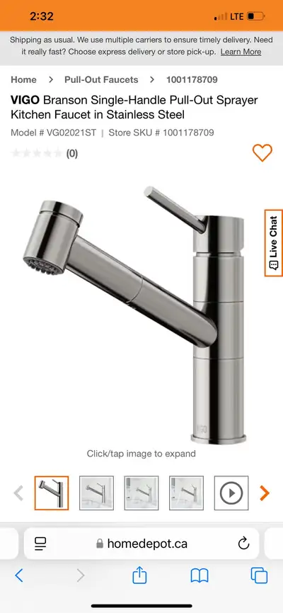 VIGO Branson Single-Handle Pull-Out Sprayer Kitchen Faucet in St, View more