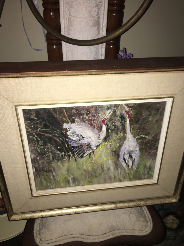 Original oil painting Cranes 1982 in Arts & Collectibles in Ottawa