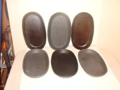 Cast Iron Oval steak/fajita Skillets 9 x 5 ½ ,inch, cedar plates, View more