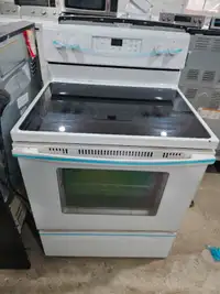 NEWER MODEL! WHIRLPOOL 30" WHITE ELECTRIC CERAMIC TOP STOVE OVEN