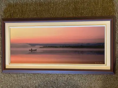 Picture of Canoe on lake 24" x 12"