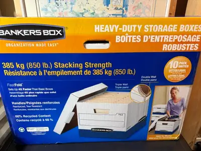 10-Pack Bankers Box Heavy Duty Storage Boxes Unopened, View more