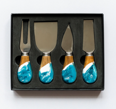 Resin Coated Cheese Knife Set – Elegant 4-Piece Entertaining Set, View more