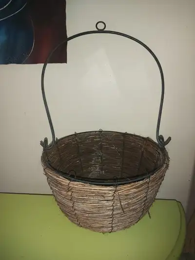 Hanging Basket with wrought iron hook, View more