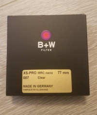 BRAND NEW - B+W 77mm XS-Pro Clear Filter For Sale!!