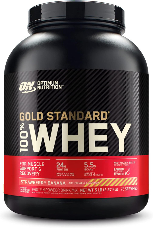 Gold Standard Whey Protein – 5lbs (2.27kg) Strawberry Banana in Health & Special Needs in Oakville / Halton Region