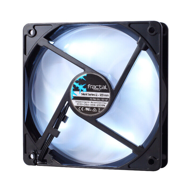 Fractal Design Silent Series LL 120mm White LED Fan in System Components in City of Toronto