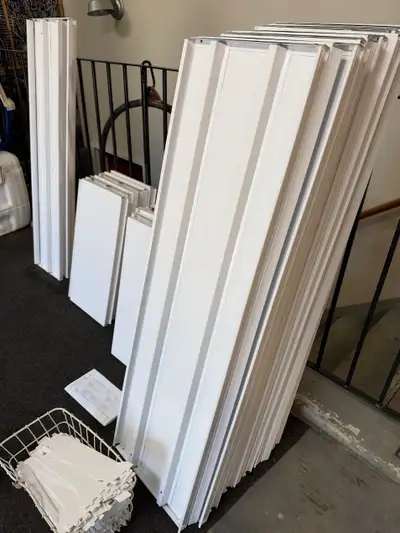 VIC Commercial Store Shelving - White Metal NEW commercial shelving leftover from a renovation pharm...