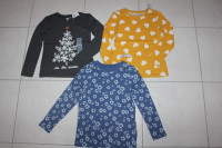 NEW GIRLS SIZE 4 5 - OLD NAVY 3 TOPS LONG SLEEVE