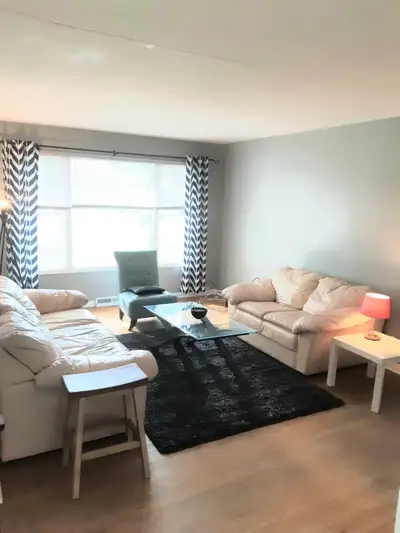 Furnished room with double bed and smart tv. Common spaces are shared with 2 other working male prof...