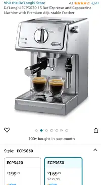 De'Longhi ECP3630 15 Bar Espresso and Cappuccino Machine