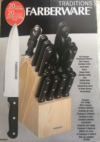 Farberware 20 Piece Knife Set in Wood Block (Brand New)(Pending)