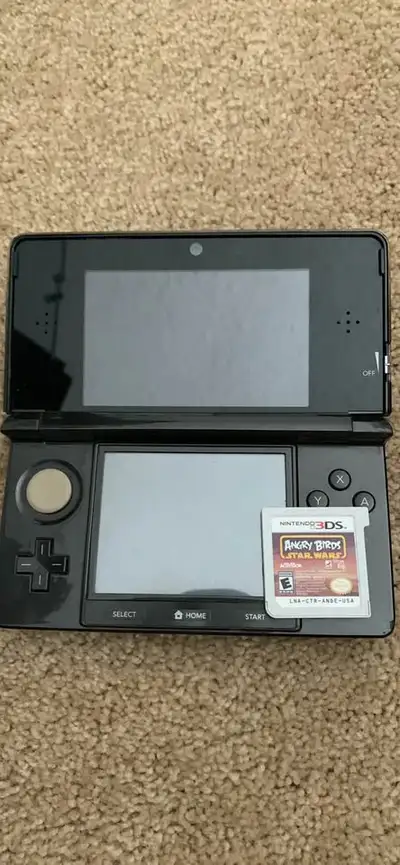 Nintendo 3DS black with game and charger