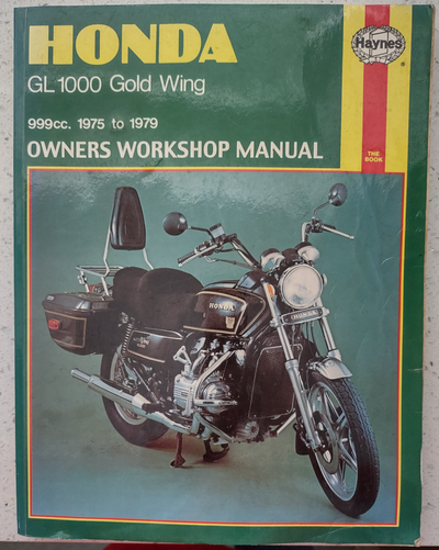 1975-79 Honda GL 1000 Gold Wing Haynes manual #309. Covers the 999cc engines.Pages have some aging b...