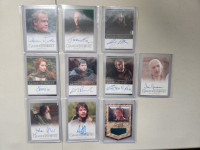 Game of Thrones 9 cartes autographiées plus 1 relic