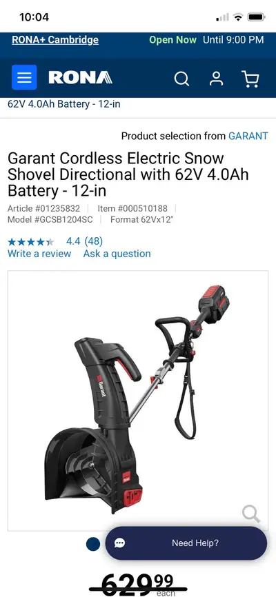 Garand Electric Snow Shovel , View more