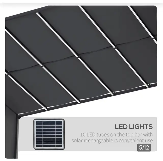 10x 13 Patio Pergola Sliding Roof, LED L in Other in Oshawa / Durham Region - Image 5