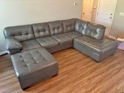 Never Used // Sectional Couch With Storage Ottoman, View more