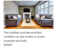 Loveseat and sofa  leather 