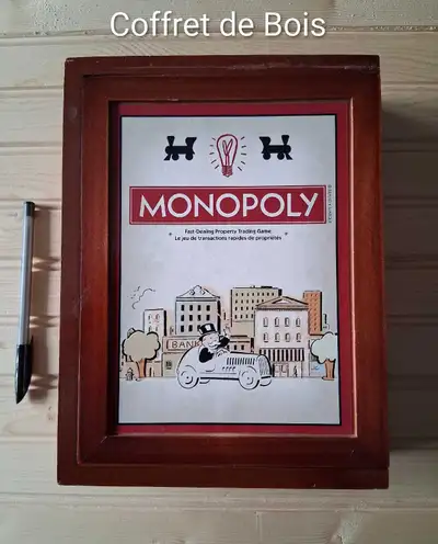 Monopoly dans un coffret de Bois Vintage  RARE  Très propre, View more