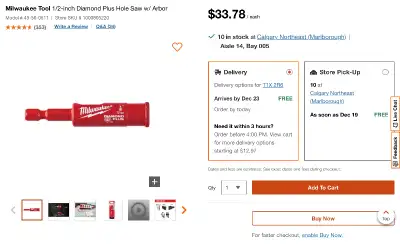 Diamond drill bit, core bit, hole saw, like new, View more