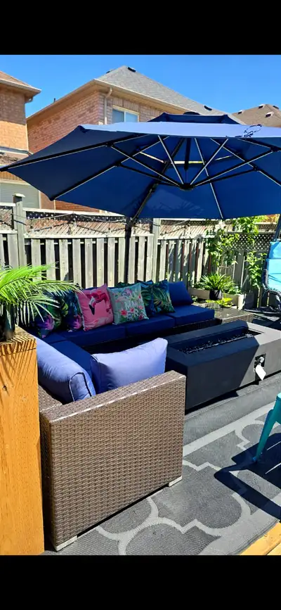 Patio secrional and umbrella set, View more