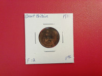 1911 Great      Britain      Farthing coin
