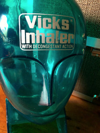 Vintage Vicks Inhaler Advertising Head Store Display Dispenser