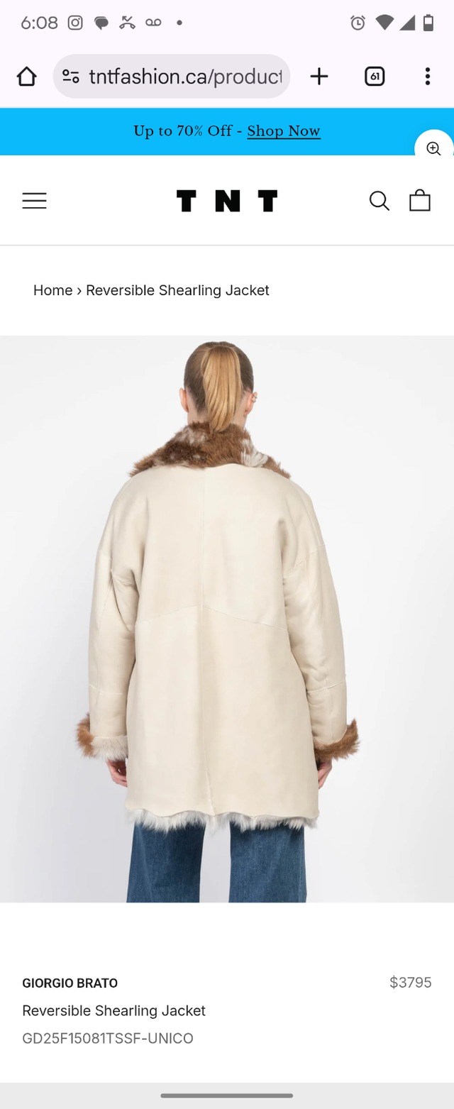 Georgio Brato shearling reversible genuine leather jacket IT40 in Women's - Tops & Outerwear in City of Toronto - Image 4