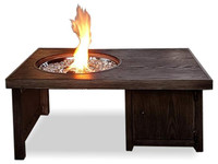 Table de feu fini brun avec grain de bois firepit fire pit