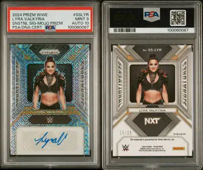 PSA 9 / AUTO 10 POP 1 NUMBERED 18/25 LYRA VALKYRIA #SSLYR - 2024 PANINI PRIZM WWE SENSATIONAL SIGNAT...