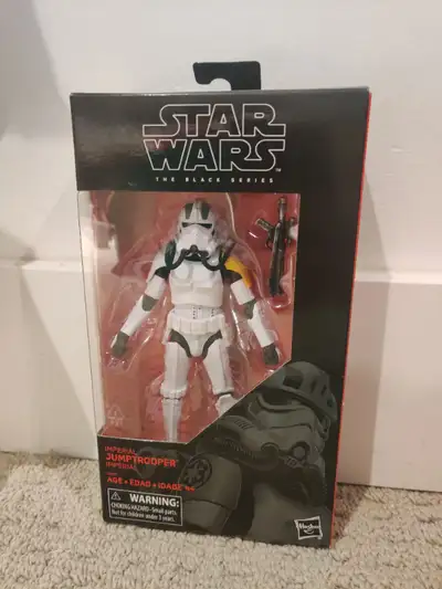 Star Wars The Black Series Imperial Jumptrooper 6 inch action figure. New in box. Never opened.