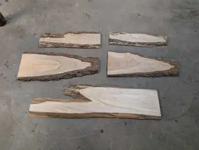 Live edge cherry boards that have been put through the planer, $40 picked up.