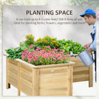 Raised Garden Bed, Wooden Elevated Planter Box
